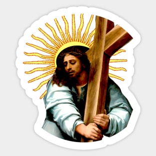 Jesus Christ on the cross suffering for us sinners Sticker